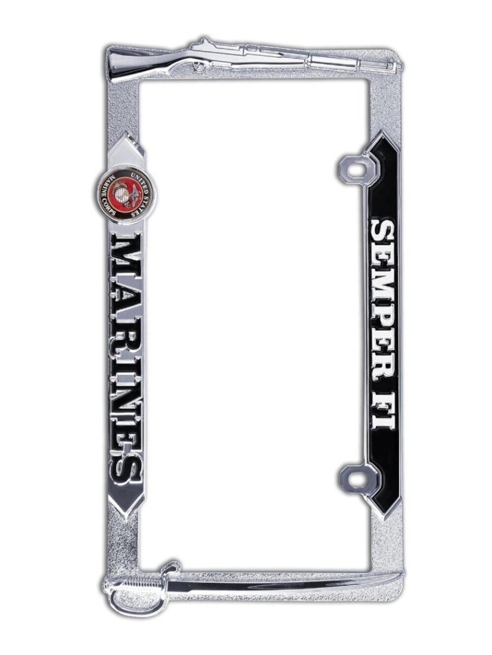 United States Marine Corps Semper Fi Chrome-Plated License Plate - Standard Size